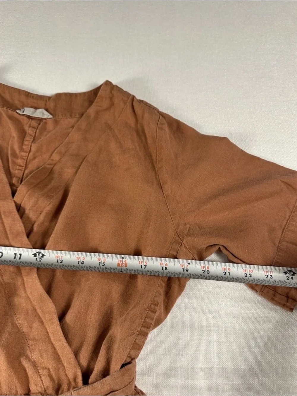 Everlane Wrap Linen Jumpsuit in Carob Brown